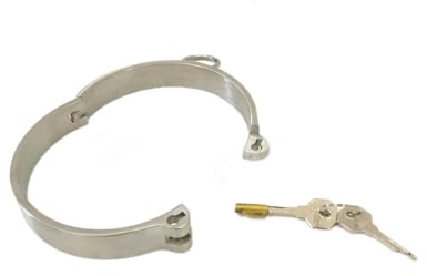 Soarvlorfy BDSM Bondage Edelstahl Sex Halsbänder - Metall Halsband Halsreif mit Unsichtbarem Schloss, Sklaven Halsfessel für aufregendes Rollenspiel und Fetisch-Freuden,Silber,Frauen