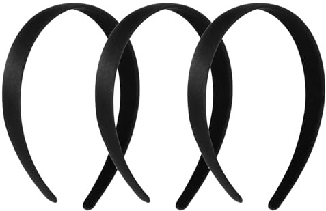 3 diademas de satén anchas acolchadas sin dientes, gruesas, simples, accesorios de estilo boutique, sin costuras, ligeras, para mujeres, adolescentes, niñas, carnaval, Navidad