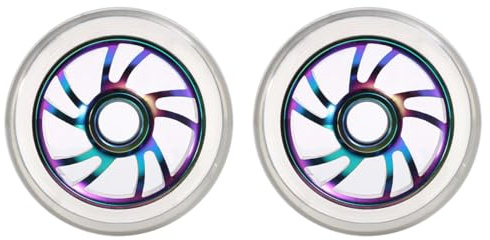 Laroal Paar 110-mm-Skateboard-Räder mit Abec-9-Kugellagern für Scooter, Alloy Series, professionelle Stunt-Skateboard-Räder, 2-teilige Ersatz-PVC-Rollen