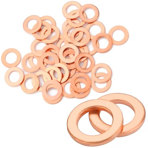 60 anelli di tenuta in rame, rondelle M6 x 10 x 1 set di guarnizioni in rame, rondelle piatte, viti di scarico dell'olio, guarnizioni per viti, automobili, navi e generatori di macchine
