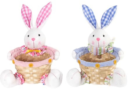 LIbgiubhy 1Pair Easter Candy Baskets Easter Tote Bags Easter Gifts Bags Candy Holder Small Basket