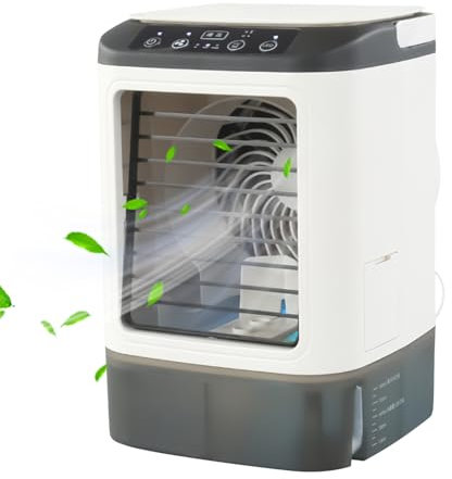 Aire acondicionado personal, aire acondicionado portátil para habitación - dormitorio USB humidificador - ventilador LED con 3 velocidades de aire acondicionado portátil para dormitorio RV garaje