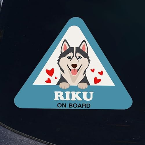 Wanapix | Sticker Triangulaire Personnalisé Voitur | 15x13cm | Husky