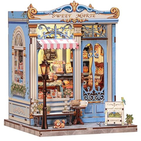 CUTEBEE Book Nook Kit – DIY Puppenhaus Häuser, Miniatur Haus Selber Bauen Bausatz für Erwachsene, 3D Holz Puzzle Buchstütze | Kreativset zur Bücherregal-Deko | Geschenk (Sweet Marie)