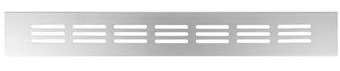 Grille de ventilation Repa Market argentée 300 x 40 mm (taille du cadre) – Cache-aération en aluminium pour plinthe de cuisine, placard, porte, sol, mur – Élégant registre de ventilation pour meubles