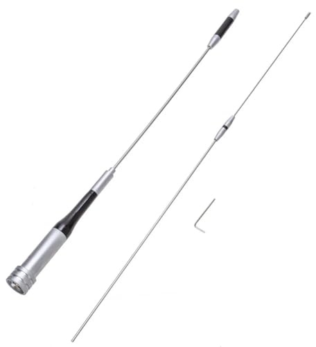 Luobannm Antena -7500 de Doble Banda UHF/VHF de 144/430 MHz, de Acero Inoxidable, 150 W, Ganancia de 3,5/6,0 DBi, para Radio Móvil Amateur de Coche.