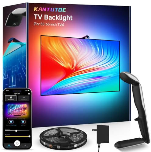 KANTUTOE - Retroilluminazione a LED per TV sincronizzata con lo schermo, luci LED da 4.17 m per TV da 45-65 pollici e monitor PC, luci TV con controllo tramite app intelligente che cambiano con la TV