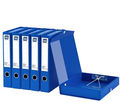POERMA Caja de Archivo A4, 6 PCS Cajas de Archivadoras, Lomo de 50mm, Azul