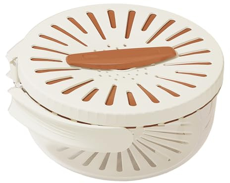 Generisch per lavabo, 2 in 1, con filtro e manico pieghevole, cestino per il lavaggio con sgocciolatore, per frigorifero, bancone, picnic, campeggio, insalata e bacche