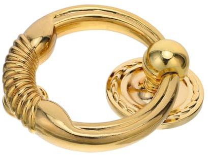 Healeved Aldaba de Puerta Principal de Aleación de Zinc Dorada, Llamador de Puerta de Anillo Clásico Europeo, Herraje Decorativo Resistente para Entrada de Hogares y Oficinas, Accesorio