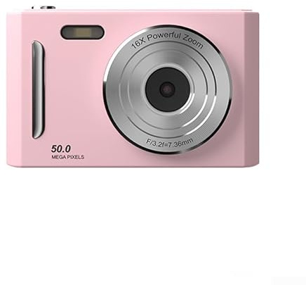 Cámara digital 4K, cámara retro compacta, portátil, zoom digital de 8x, pantalla IPS de 6 cm (2,4), fotografía portátil, viaje, selfie, de entrada (rosa)
