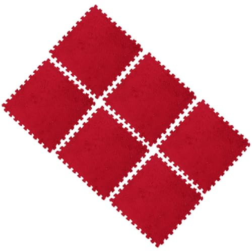 Healifty 6 Stück Eva Plüsch Puzzlematte 30x30x1cm Austauschbare Weiche Bodenfliesen für Wohnzimmer und Kinderzimmer
