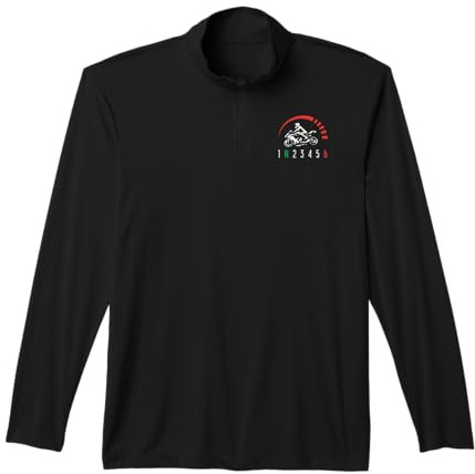 1N23456 Motorcycle Gear Shift Biker Motorbike Women Men Kids Performance Quarter-Zip Top