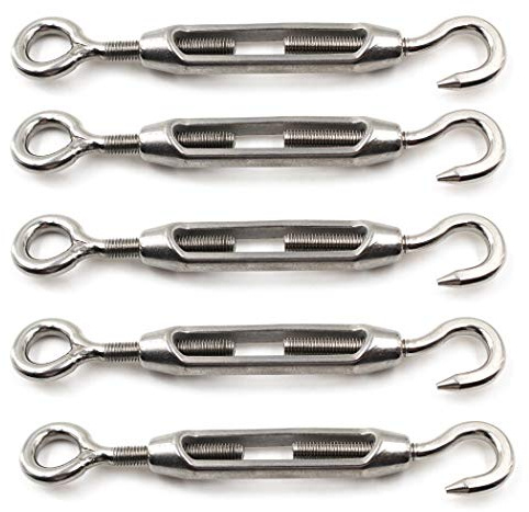 M6 Spannschlösser 304 Edelstahl mit Haken und Öse seilspannung 5 Stücke