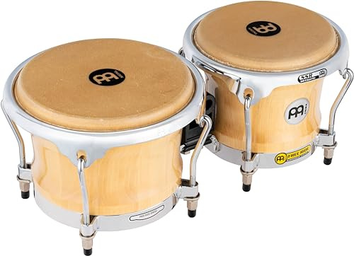 Meinl Percussion Bongos Woodcraft Series - 2 Handtrommeln mit 7 und 8,5 Zoll - inkl. Stimmschlüssel - Birkenholz, Natur (BWB400)