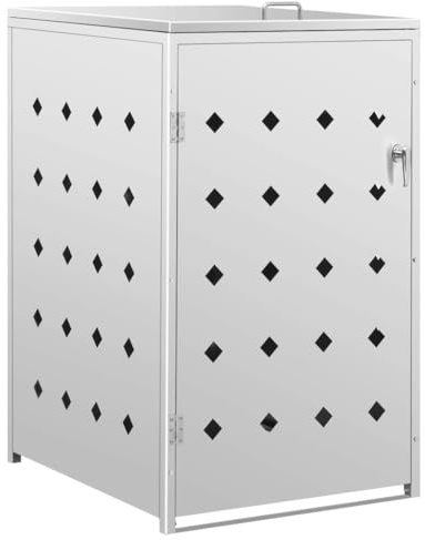 vidaXL Mülltonnenbox für 1 Tonne Mülltonnenverkleidung Müllbox Mülltonne Müllcontainer Gartenbox Gerätebox Mülltonnenschrank 240L Edelstahl