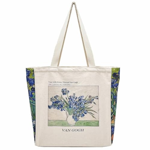 BROADREAM Bag-28, Sacs à provisions Femme, Vase-Iris, 13.77x3.94x13.77in(L-W-H)