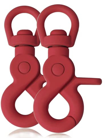 Ganzoo Scherenkarabiner Haken für Hunde-Leinen, Silikon-Beschichtung, Dreh-Gelenk, L: 61 mm, Öse 10 mm, Schnappkarabiner, Wirbelkarabiner, Paracord 550, Zinkdruckguss