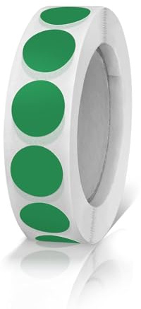 Runde Aufkleber 13mm Grün Selbstklebend Rolle Kleine Klebepunkte | Etiketten, Farbkodierung, Kreise Sticker, Wetterfest, 1000 Stück