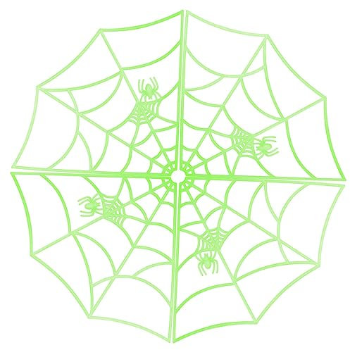 ABOOFAN Leuchtendes Spinnennetz Halloween Leuchtet Im Dunkeln Aus Hochwertigem Kunststoff Teile Mit Schnur Für Einfache Installation Für Heimdekoration Und Spukhaus