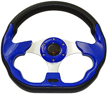 Sportlenkrad,Lenkrad Universal 13 320mm Racing Sportwagen Lenkrad mit Hupenknopf Kohlefaser (Color : Blue)