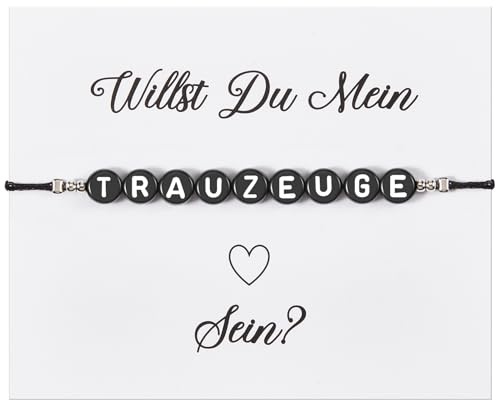 Otuuz Trauzeuge Fragen Geschenk Set Elastisches Trauzeuge Armband mit Willst Du Mein Trauzeuge Sein Karte und Organzasäckchen Trauzeuge Fragen Geschenkideen für Freund
