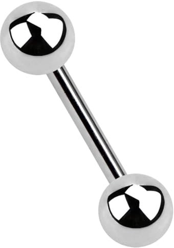 Modern Nature Piercing-Schmuck Titan Piercingstab, 1,2 x 12 mm mit zwei 4 mm Titan Kugeln