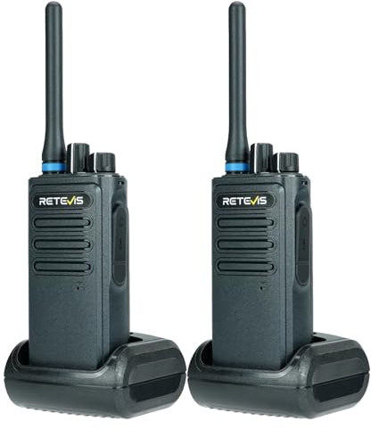Retevis P1 DMR Funkgerät, Digital Walkie Talkie Große Reichweite, Relais, Superhet, Aufnahme, Profi Funkgeräte Kompatibel mit MOTOTRBO AES256, AES128, ARC4 für Herstellung (Schwarz, 2 Stück)