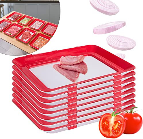 czyuRachel Lebensmittelkonservierung Tablett, 8pcs Aufschnitt-Box Frischhaltedose Lebensmittel Frisch Konservierung Stapelbar Für Kühltruhen, Kleine Kühlschränke