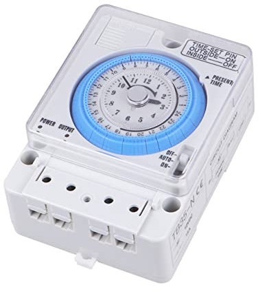 BRIGHTFUFU Mechanical Kitchen Timer Precise Industrial Timer 24vac/dc White Sturdy Mechanical Time Control Switch for Home Kitchen Use