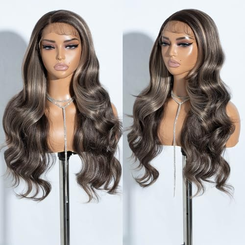 Joedir 13x4 Body Wave 150% Dichte HD Lace Front Perücke Synthetisches Haar Perücke mit Baby freien Teil Perücken für Frauen 30 Inch（76cm）