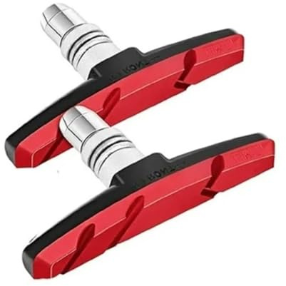 2 Stück Fahrrad Bremsen Set für Shimano | 1 Paar Bremsschuhe ROT für das Fahrrad | V-Bremse 70mm V-Brake symmetrisch | Bremsbeläge | Bremsgummis | Bremsschuhsatz | V-Bremsklötze | MTB Bremsbacken