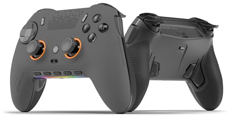 SCUF ENVISION PRO Wireless V2 (2025) PC Only Gaming Controller for Windows 10+ – Anti-Drift Thumbsticks, Five Remappable G-Keys, Remappable Back Paddles, Instant Triggers – Steel Gray