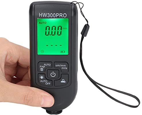 2024 Paint Thickness Gauge, Digital Coating Paint Depth Gauge with Portable Rope, Paint Thickness Meter Automatic Shutdown Function Paint Coating Meter for Outdoor (Black)