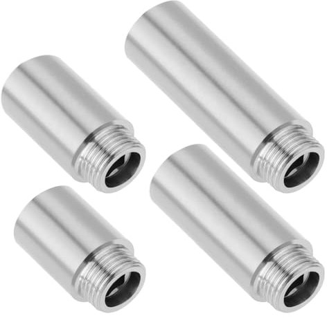 SG Store Lot de 4 rallonges de pommeau de douche en acier inoxydable G1/2 mâle vers femelle pour salles de bains, camping-cars, piscines extérieures