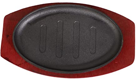 FUNOMOCYA Steak Frying Pan Non-stick Teppanyaki Grill for Indoor and Outdoor Barbecue Lightweight Cast Iron Plate for Home and Restaurant Cooking