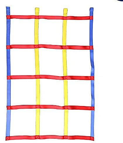 GSHUPIOU Klettern Sieben farbige Sicherheitsnetze Fitness-Training Kletter-Ladungsnetz Strickleiter, Outdoor-Ladungs-Gurtnetz, for Outdoor-Kletterausrüstung, 3,4 x 4,9 Fuß
