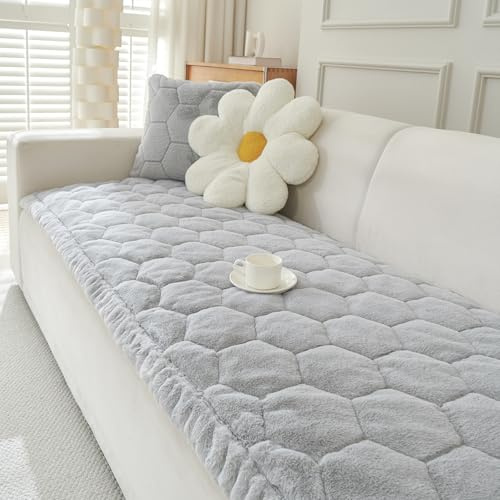 GKXLH Neu Dicke rutschfest Sofa überzug 2 3 4 Sitzer (Hellgrau, 70x150cm) | Weich Flanell Couch überzug, Sofabezug Waschbare, Sofa Cover für Hunde Haustiere, Sofa überzug L Form für das Wohnzimmer