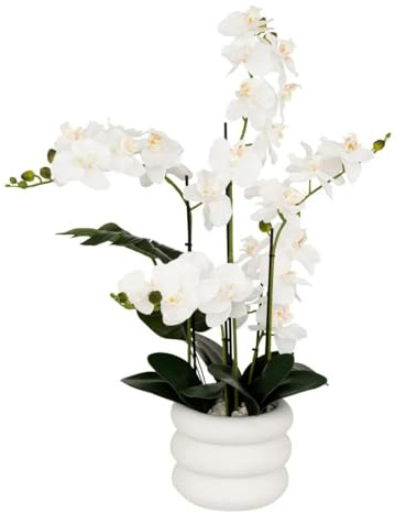 Paris Prix Atmosphera Créateur d'intérieur - Orchidée Artificielle en Pot Mick 80cm Blanc
