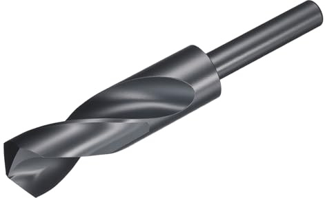 sourcing map 25 mm Bohrer, 1,27 cm, reduzierter Schaft, 3-flach, M2, Hochgeschwindigkeitsstahl, Twistnitrieren, schwarz, 135°-Bits für Hartmetall, Edelstahl, 1 Stück