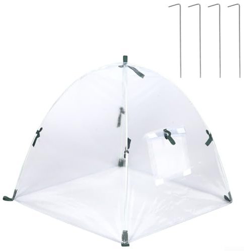 TDCuizent Mini serre - Tente de protection pour plantes - 60 x 60 x 60 cm - Abri de jardin transparent avec clous au sol - Bouclier contre le froid - Pour légumes, fleurs, plantes en pot, balcon