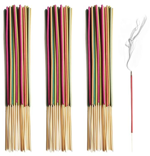 Gekamoyue 150 Varillas, Juego de Incienso, Salvia Blanca, Lavanda, Jazmín, Flor de Cerezo, Sándalo, para Meditación, Relajación y Aromaterapia
