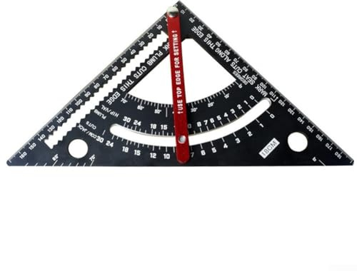 Squadra regolabile per falegnameria per utensili per la lavorazione del legno, righello triangolare in lega di alluminio da 7 pollici con goniometro e livello, strumento di layout nero per carpenteria