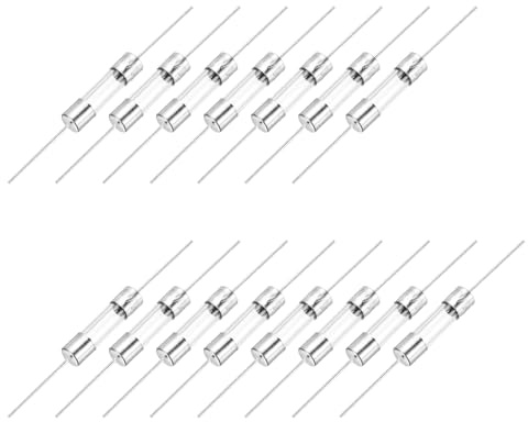 sourcing map Lot de 15 fusibles tubulaires en verre, 5 x 20 mm, cartouche 2 A, 250 V, fusible axial à action rapide, avec fil de plomb pour remplacer ou réparer l'électronique domestique (F2A)
