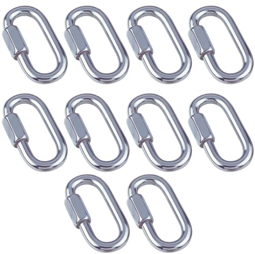 10 Stück Schraubverbinder Edelstahl 3 mm Karabinerhaken Kettennotglied Kettenverbinder