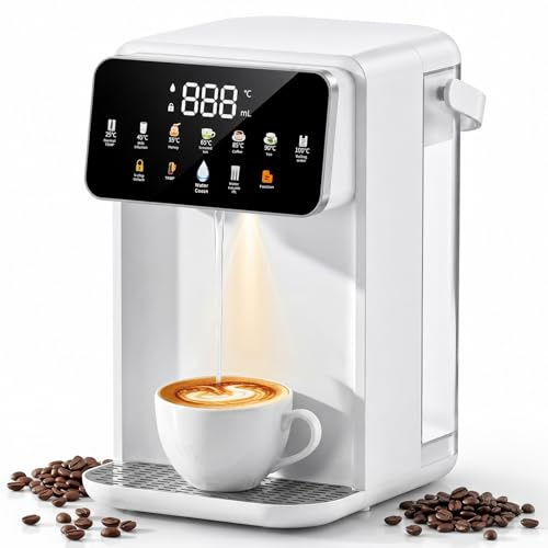 Hot Water Dispenser with 3.5L Transparent Tank — 2000W Fast Heating, 8 Water Volumes & Adjustable Temp (20–100°C), LED Touchscreen, Child Lock & Dry-Burn Protection for Kitchen, Coffee Bar, Office