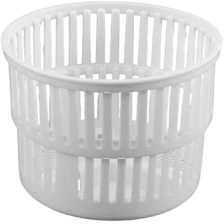 Plastic Spin Dryer Basket for Mini Portable Washing Machine | White Plastic Build, 16.00x16.00x12.00cm Size, Unique Drainage Structure with Evenly Spaced Holes