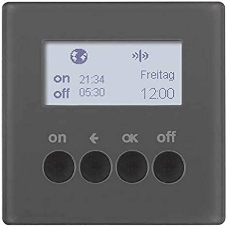 Interruptor temporizador para control de la iluminación, plataforma berker.Net, aplicación KNX radio, compatible coviva, para serie berker Q.1 de hager, antracita
