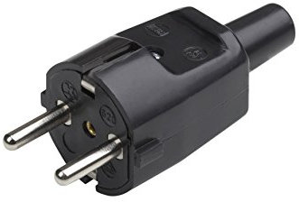 Meister 7421330 - Spina con contatto di protezione, in PVC, IP20, colore: grigio, 7421320