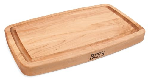Boos Block Juice Groove Carving Board Oval - Butchers Block - Thick Chopping Board - North American Hard Maple Chopping Board - Safe for Food Preparation - 20 x 15 x 1,5 Inches